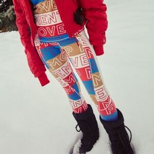 Free People Movement Dawn To Dusk Printed Base Layer Leggings NWT